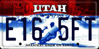 UT license plate E165FT