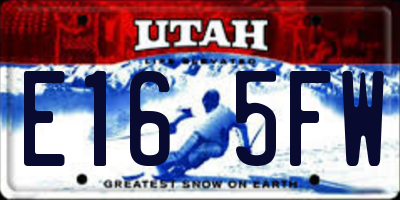 UT license plate E165FW