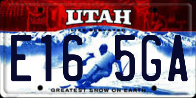 UT license plate E165GA