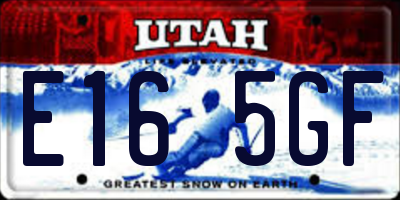 UT license plate E165GF