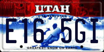 UT license plate E165GI