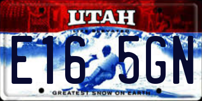 UT license plate E165GN