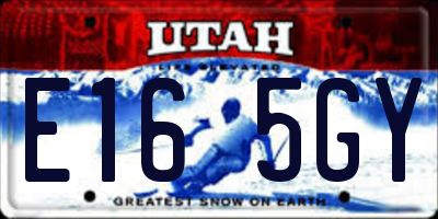 UT license plate E165GY