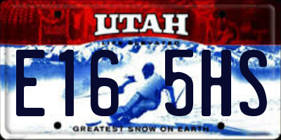 UT license plate E165HS
