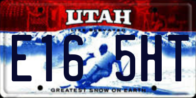 UT license plate E165HT