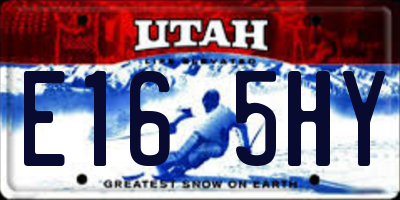 UT license plate E165HY