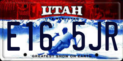 UT license plate E165JR