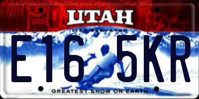 UT license plate E165KR
