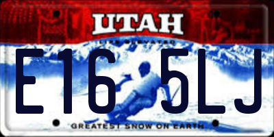 UT license plate E165LJ