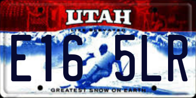 UT license plate E165LR