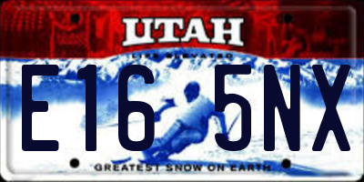 UT license plate E165NX
