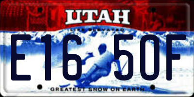 UT license plate E165OF