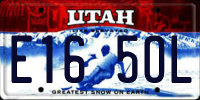 UT license plate E165OL
