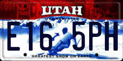 UT license plate E165PH