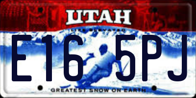 UT license plate E165PJ