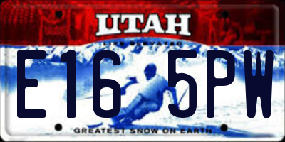 UT license plate E165PW