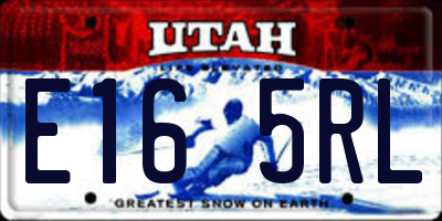 UT license plate E165RL
