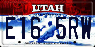 UT license plate E165RW