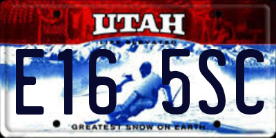 UT license plate E165SC