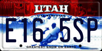 UT license plate E165SP