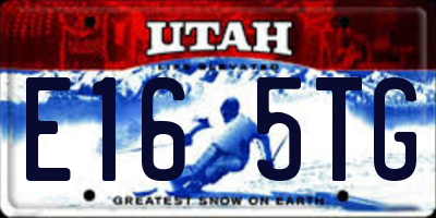 UT license plate E165TG