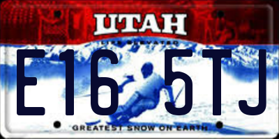 UT license plate E165TJ