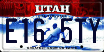 UT license plate E165TY