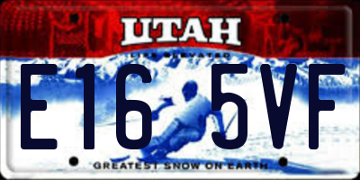 UT license plate E165VF