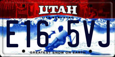 UT license plate E165VJ