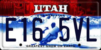 UT license plate E165VL
