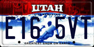 UT license plate E165VT