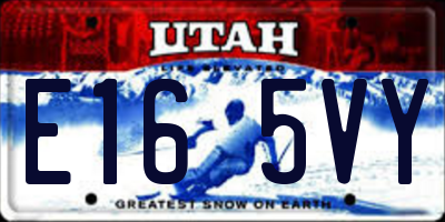 UT license plate E165VY
