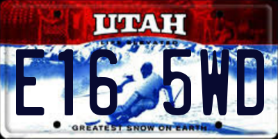 UT license plate E165WD
