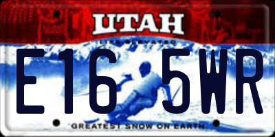 UT license plate E165WR