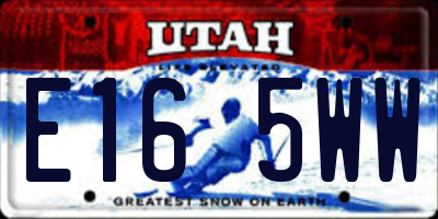 UT license plate E165WW