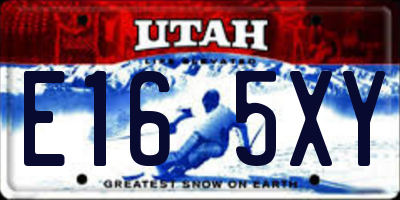 UT license plate E165XY
