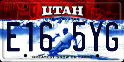 UT license plate E165YG