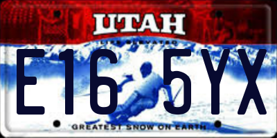 UT license plate E165YX
