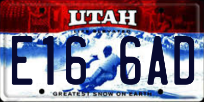 UT license plate E166AD