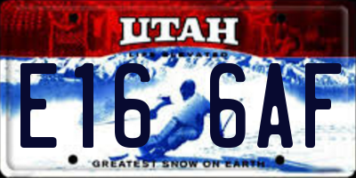 UT license plate E166AF