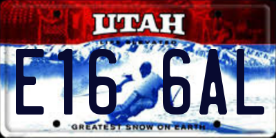 UT license plate E166AL