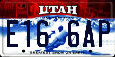 UT license plate E166AP