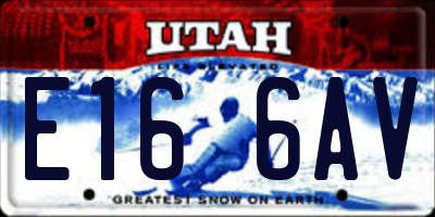 UT license plate E166AV