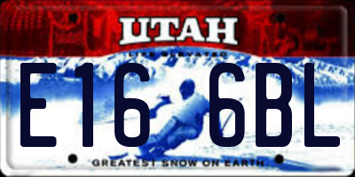 UT license plate E166BL