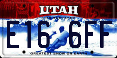 UT license plate E166FF