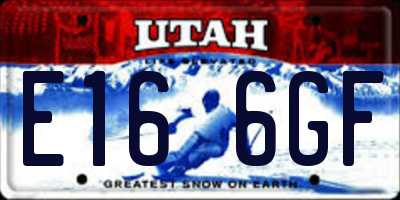 UT license plate E166GF