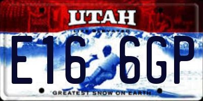 UT license plate E166GP
