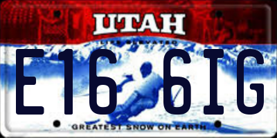 UT license plate E166IG
