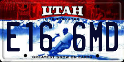 UT license plate E166MD