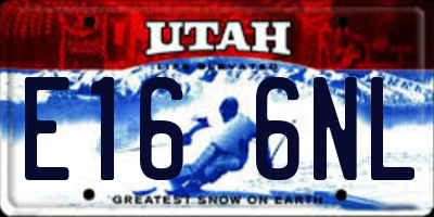 UT license plate E166NL